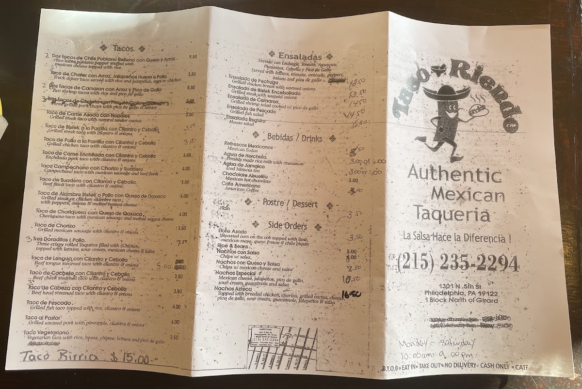 Taco Riendo Restaurant Menu - Image 3